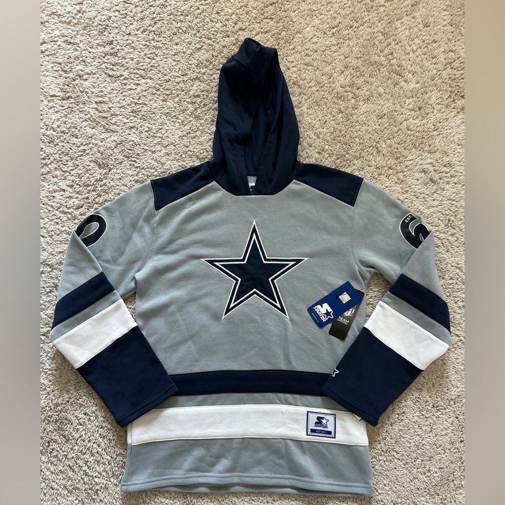 Starter Dallas Cowboys Hockey Style Jersey Pullover Hoodie